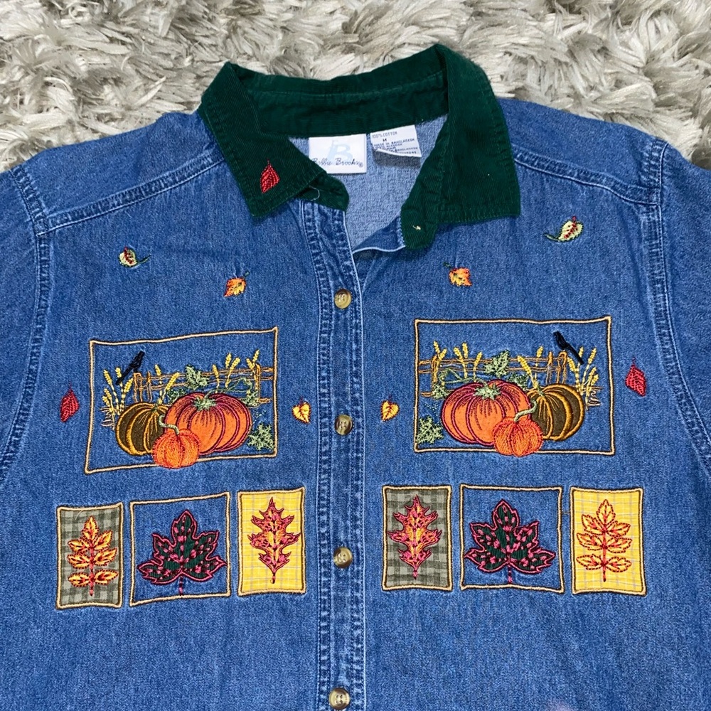 Festive Button Up/Fall/Halloween - Picture 2 of 3